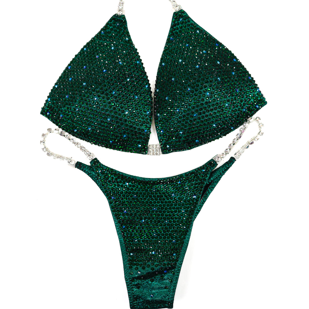 QS ST: Emerald AB Shimmer. Hologram Emerald. Medium Molded/Pro.  Angel Competition BikinisThe best NPC Competition Suits for the Bikini Division, Fit Model Division Suits, and bodybuilding suits.