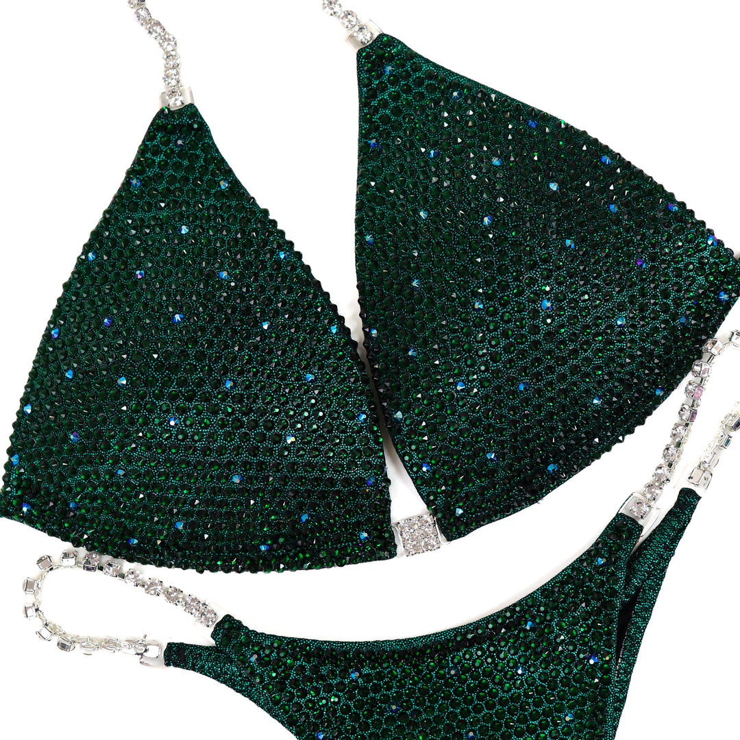 QS ST: Emerald AB Shimmer. Hologram Emerald. Medium Molded/Pro.  Angel Competition BikinisThe best NPC Competition Suits for the Bikini Division, Fit Model Division Suits, and bodybuilding suits.