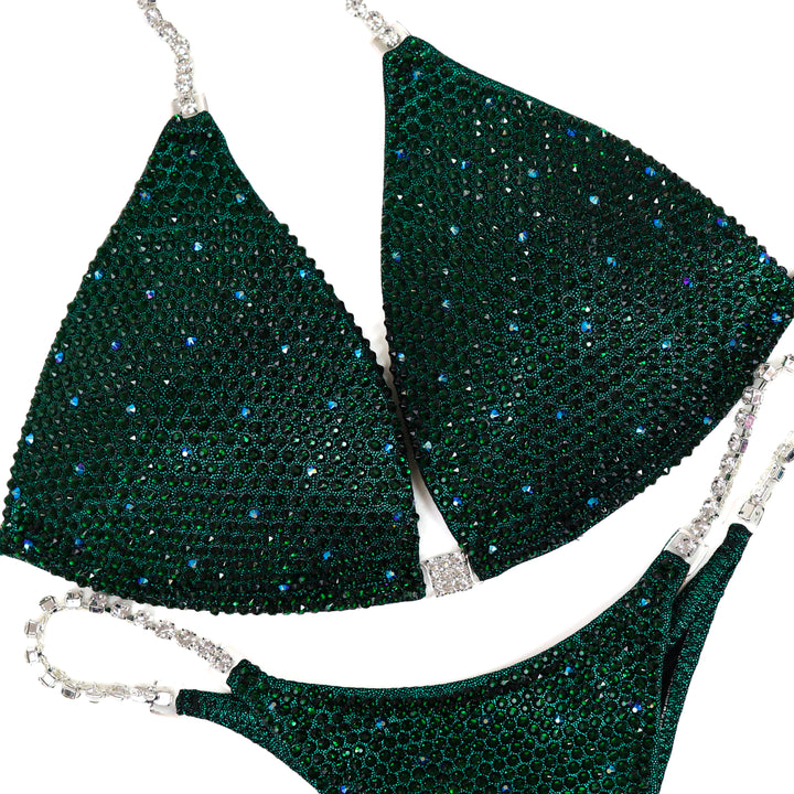 QS ST: Emerald AB Shimmer. Hologram Emerald. Medium Molded/Pro.  Angel Competition BikinisThe best NPC Competition Suits for the Bikini Division, Fit Model Division Suits, and bodybuilding suits.