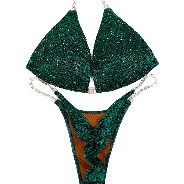 QS ST: Emerald AB Shimmer. Hologram Emerald. Medium Molded/Pro.  Angel Competition BikinisThe best NPC Competition Suits for the Bikini Division, Fit Model Division Suits, and bodybuilding suits.