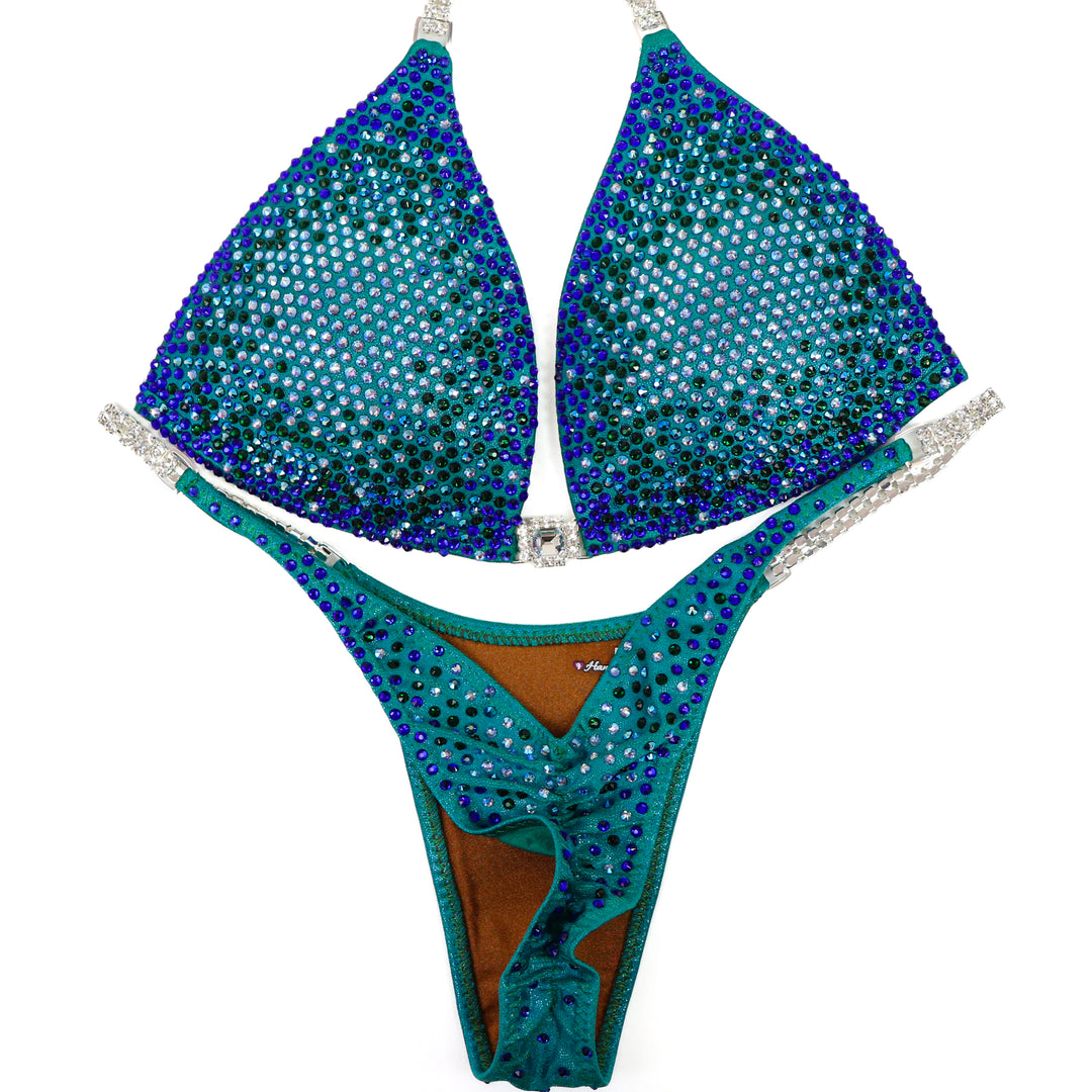 QS ST: Ashley K's Planet Earth Nova. Medium Molded/Pro.  Angel Competition BikinisThe best NPC Competition Suits for the Bikini Division, Fit Model Division Suits, and bodybuilding suits.