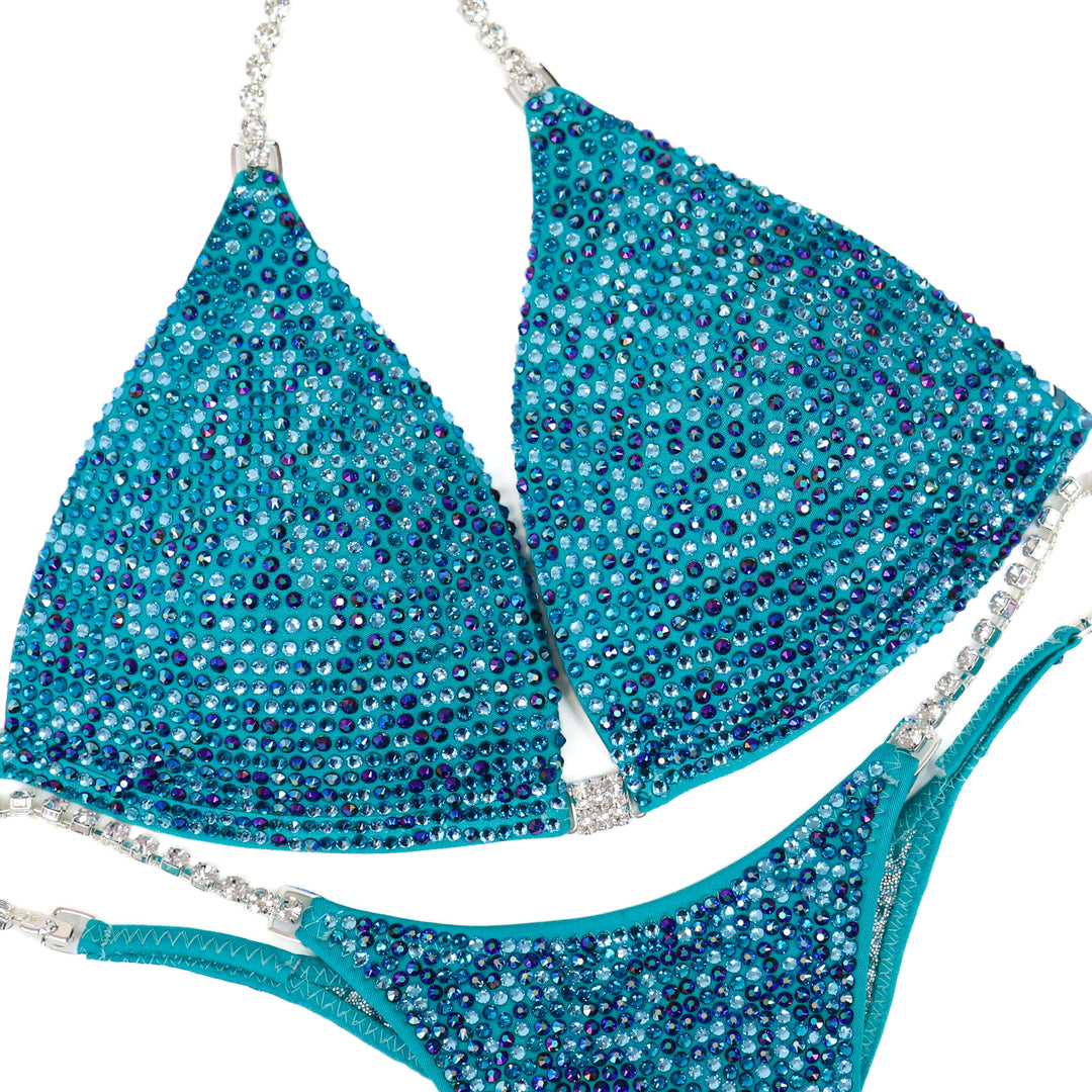 QS ST: Aqua Chrome Angel Pro. Medium Molded/Pro.  Angel Competition BikinisThe best NPC Competition Suits for the Bikini Division, Fit Model Division Suits, and bodybuilding suits.