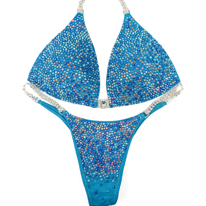 QS ST: Isa's Aquamarine Dream Radiance. Medium Molded/Pro.  Angel Competition BikinisThe best NPC Competition Suits for the Bikini Division, Fit Model Division Suits, and bodybuilding suits.