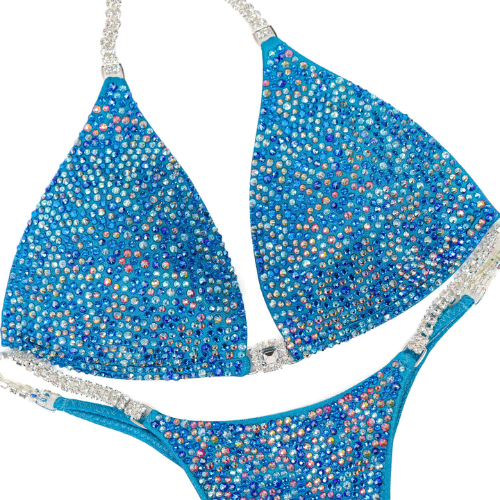 QS ST: Isa's Aquamarine Dream Radiance. Medium Molded/Pro.  Angel Competition BikinisThe best NPC Competition Suits for the Bikini Division, Fit Model Division Suits, and bodybuilding suits.