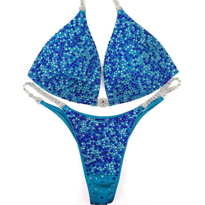 QS ST: Natalie Matthew's Blue Radiance. Medium Molded/Pro.  Angel Competition BikinisThe best NPC Competition Suits for the Bikini Division, Fit Model Division Suits, and bodybuilding suits.