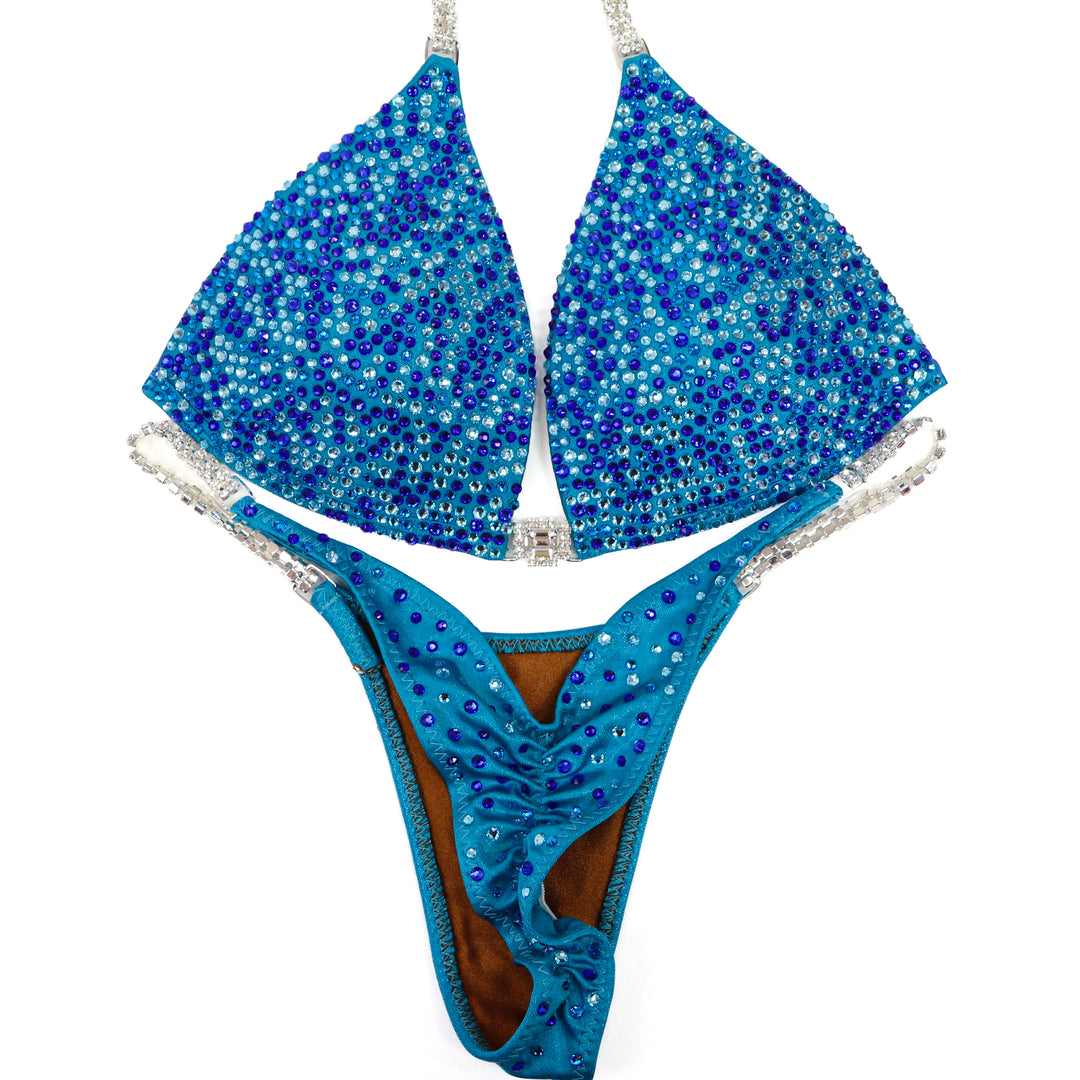 QS ST: Natalie Matthew's Blue Radiance. Medium Molded/Pro.  Angel Competition BikinisThe best NPC Competition Suits for the Bikini Division, Fit Model Division Suits, and bodybuilding suits.