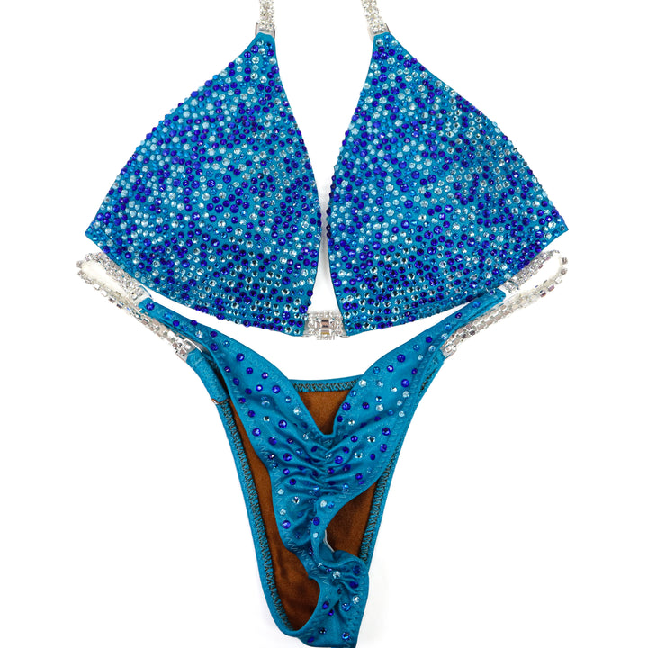 QS ST: Natalie Matthew's Blue Radiance. Medium Molded/Pro.  Angel Competition BikinisThe best NPC Competition Suits for the Bikini Division, Fit Model Division Suits, and bodybuilding suits.