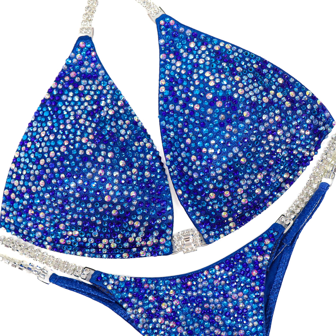 QS ST: Isa's Electric Blue Radiance. Medium Molded/Pro.  Angel Competition BikinisThe best NPC Competition Suits for the Bikini Division, Fit Model Division Suits, and bodybuilding suits.