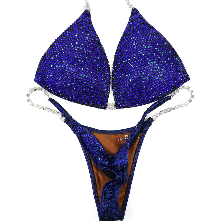 QS ST: Navy Night Nova. Hologram Dark Blue. Medium Molded/Pro.  Angel Competition BikinisThe best NPC Competition Suits for the Bikini Division, Fit Model Division Suits, and bodybuilding suits.