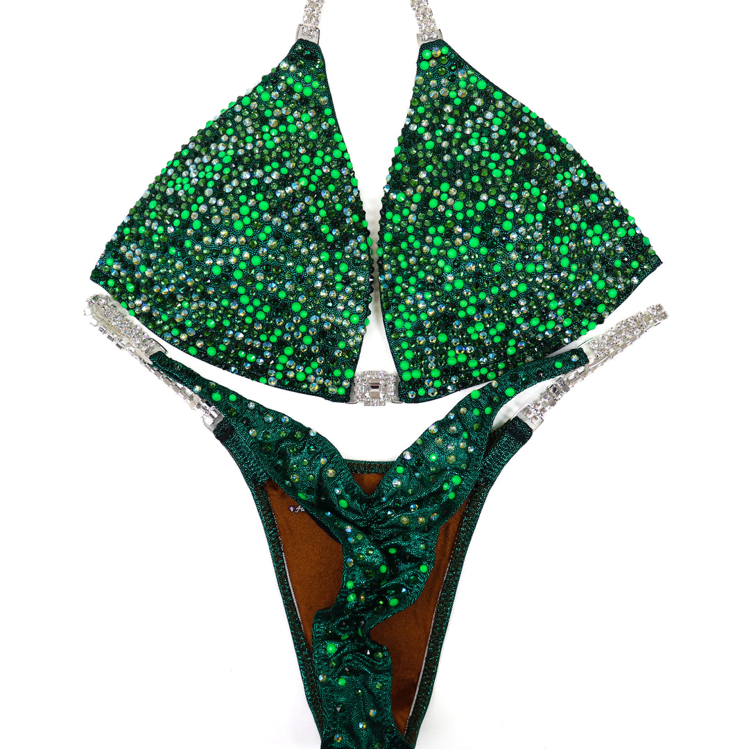 QS ST: Mary Ann's Neon Radiance. Medium Molded/Pro.  Angel Competition BikinisThe best NPC Competition Suits for the Bikini Division, Fit Model Division Suits, and bodybuilding suits.