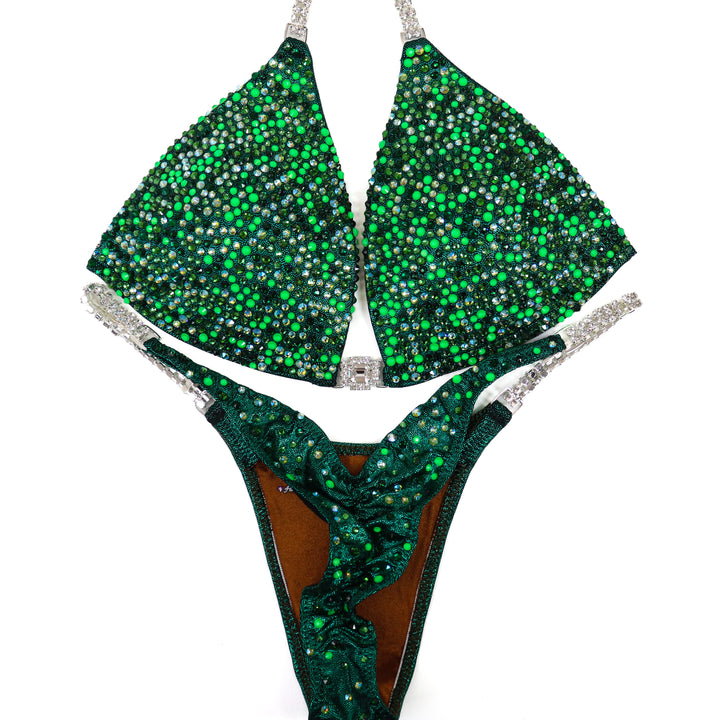 QS ST: Mary Ann's Neon Radiance. Medium Molded/Pro.  Angel Competition BikinisThe best NPC Competition Suits for the Bikini Division, Fit Model Division Suits, and bodybuilding suits.