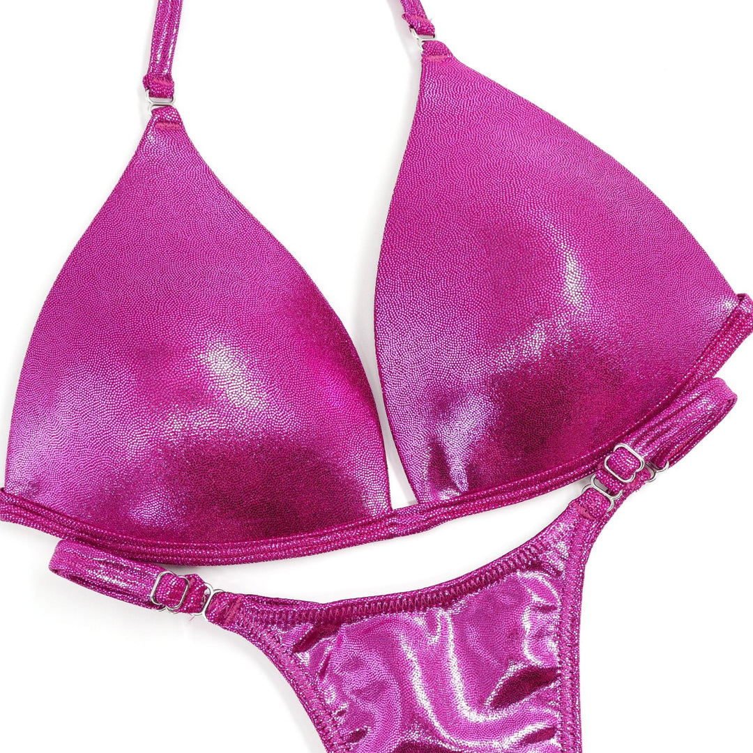 Hologram Mulberry Posing Practice Suit shiny mulberry color for NPC bikini competition suit and figure competition suits