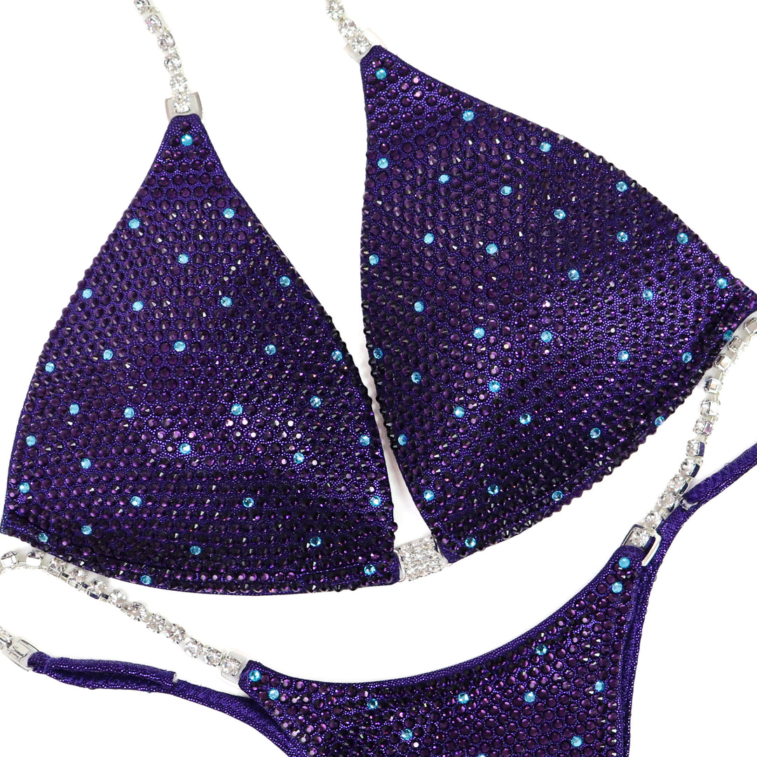 Violet Vortex Shimmer  Angel Competition BikinisThe best NPC Competition Suits for the Bikini Division, Fit Model Division Suits, and bodybuilding suits.