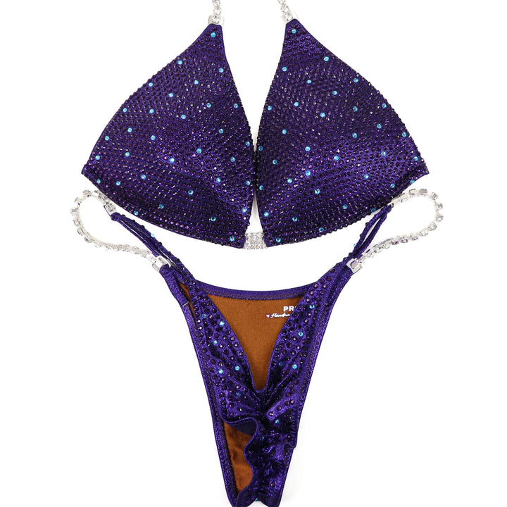 QS ST: Violet Vortex Shimmer. Hologram Eggplant. Medium Molded/Pro.  Angel Competition BikinisThe best NPC Competition Suits for the Bikini Division, Fit Model Division Suits, and bodybuilding suits.