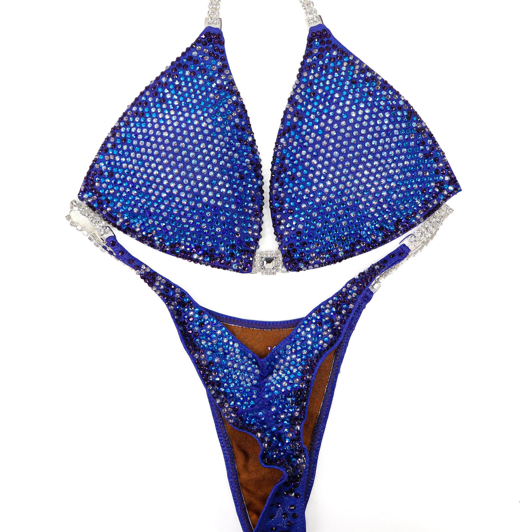 QS ST: Savana's Midnight Sunset Nova. Medium Molded/Pro.  Angel Competition BikinisThe best NPC Competition Suits for the Bikini Division, Fit Model Division Suits, and bodybuilding suits.