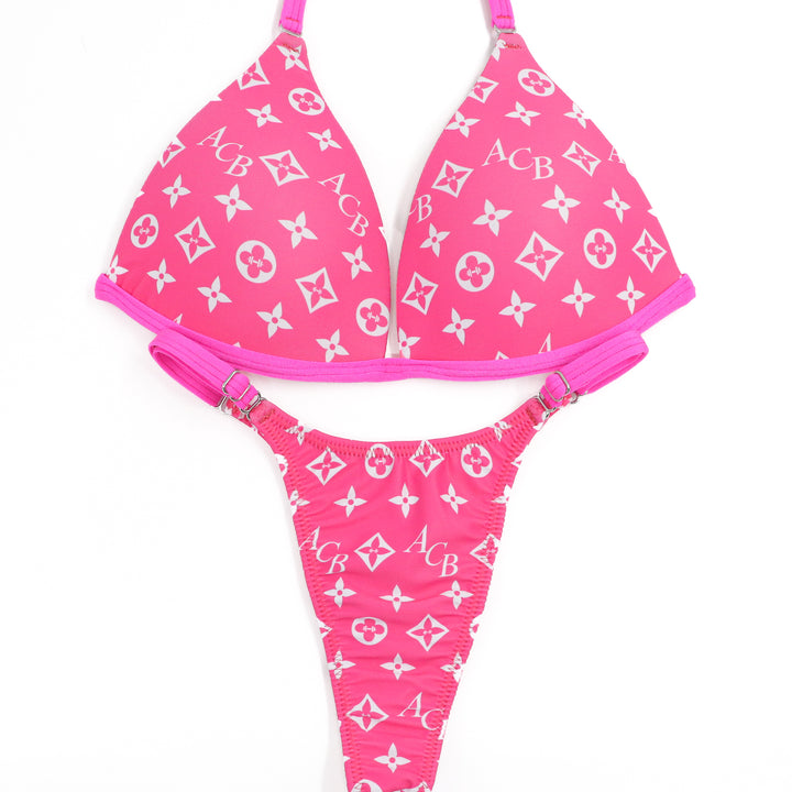 QS ST: Pink ACB Designer Posing Practice Suit. Medium Molded/Pro.