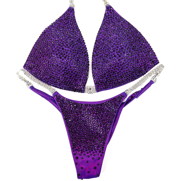 QS ST: Crystal Radiance. Hologram Purple. Medium Molded/Pro.  Angel Competition BikinisThe best NPC Competition Suits for the Bikini Division, Fit Model Division Suits, and bodybuilding suits.