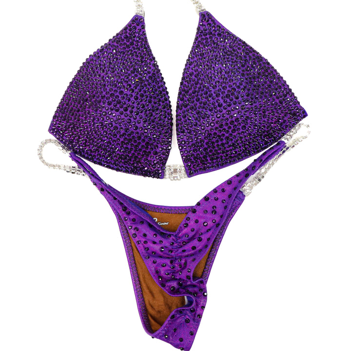 QS ST: Crystal Radiance. Hologram Purple. Medium Molded/Pro.  Angel Competition BikinisThe best NPC Competition Suits for the Bikini Division, Fit Model Division Suits, and bodybuilding suits.