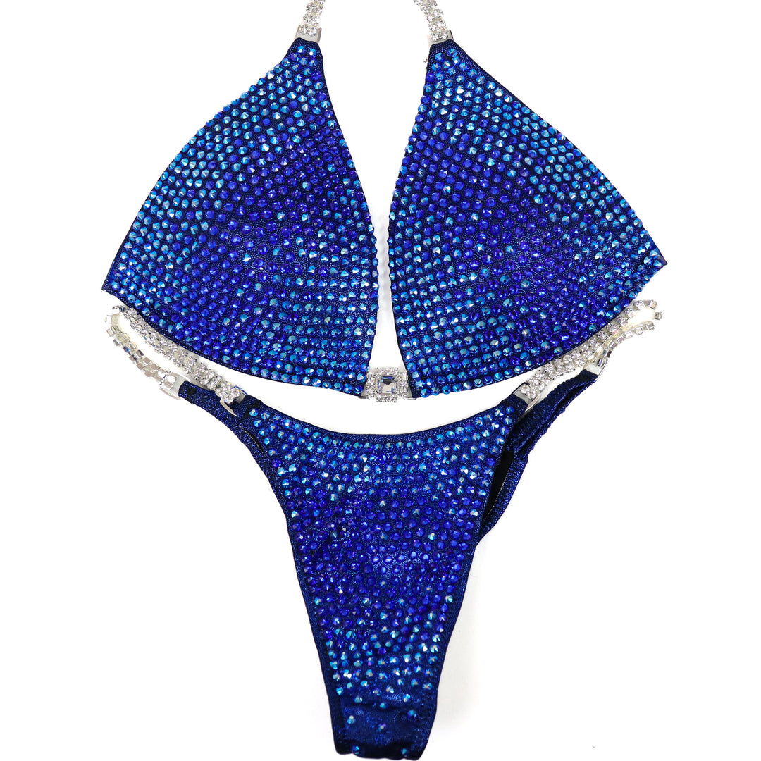 QS ST: Lucia's Sapphire Trinity. Medium Molded/Pro.  Angel Competition BikinisThe best NPC Competition Suits for the Bikini Division, Fit Model Division Suits, and bodybuilding suits.