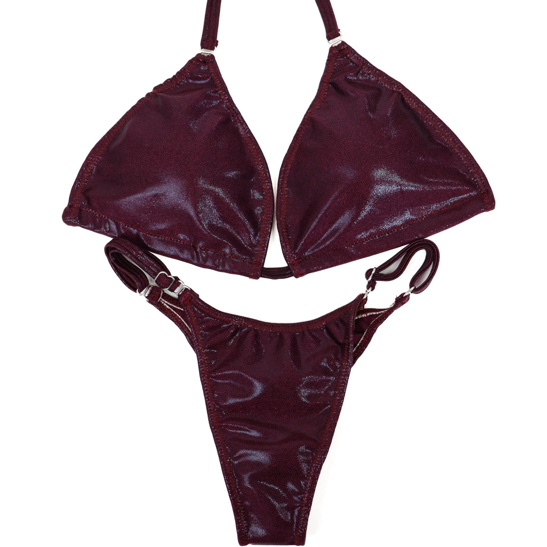 QS ST: Special Order Fabric. Burgundy Posing Practice Suit. Medium/Pro.  Angel Competition BikinisThe best NPC Competition Suits for the Bikini Division, Fit Model Division Suits, and bodybuilding suits.
