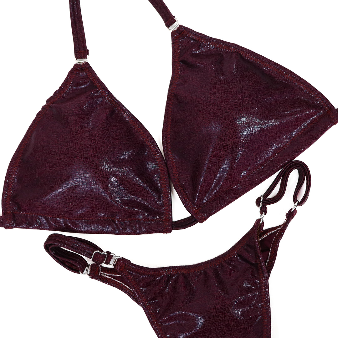 QS ST: Special Order Fabric. Burgundy Posing Practice Suit. Medium/Pro.  Angel Competition BikinisThe best NPC Competition Suits for the Bikini Division, Fit Model Division Suits, and bodybuilding suits.