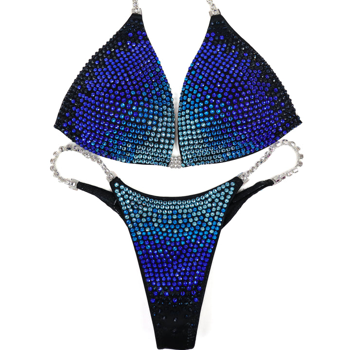 QS ST: Midnight Cascade. Wet Black. Medium Molded/Pro.  Angel Competition BikinisThe best NPC Competition Suits for the Bikini Division, Fit Model Division Suits, and bodybuilding suits.
