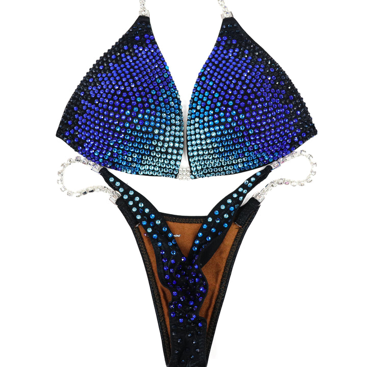 QS ST: Midnight Cascade. Wet Black. Medium Molded/Pro.  Angel Competition BikinisThe best NPC Competition Suits for the Bikini Division, Fit Model Division Suits, and bodybuilding suits.