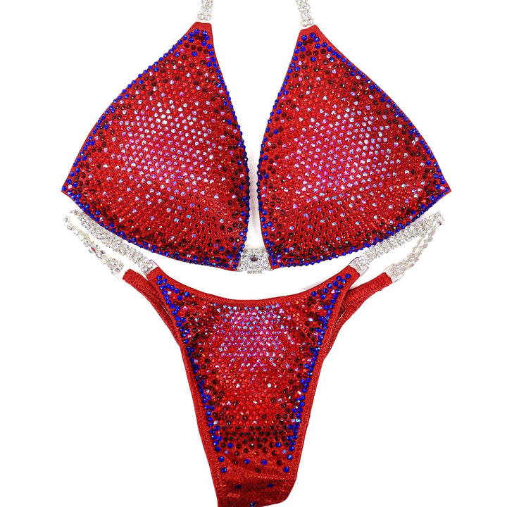 QS ST: Ashley K's Red Legend 2.0 Nova. Medium Molded/Pro.  Angel Competition BikinisThe best NPC Competition Suits for the Bikini Division, Fit Model Division Suits, and bodybuilding suits.
