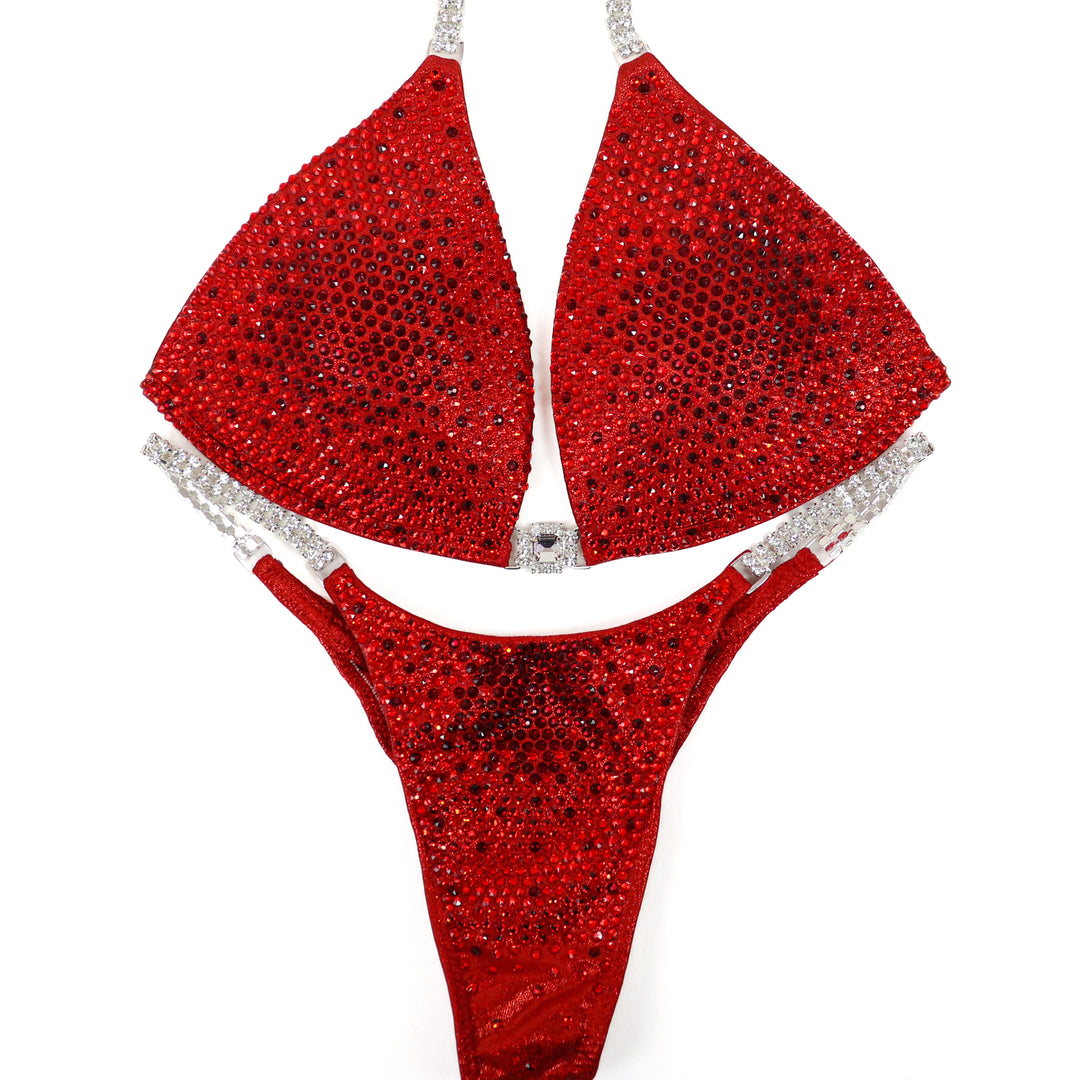 QS ST: Eli's Reverse Red Nova. Medium Molded/Pro.  Angel Competition BikinisThe best NPC Competition Suits for the Bikini Division, Fit Model Division Suits, and bodybuilding suits.