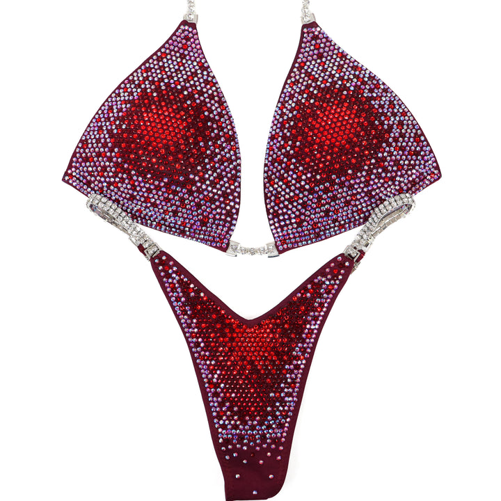 QS ST: Crystal Nova 3 Color. Matte Maroon. Large Molded/Micro.  Angel Competition BikinisThe best NPC Competition Suits for the Bikini Division, Fit Model Division Suits, and bodybuilding suits.