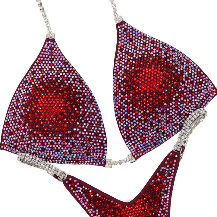 QS ST: Crystal Nova 3 Color. Matte Maroon. Large Molded/Micro.  Angel Competition BikinisThe best NPC Competition Suits for the Bikini Division, Fit Model Division Suits, and bodybuilding suits.