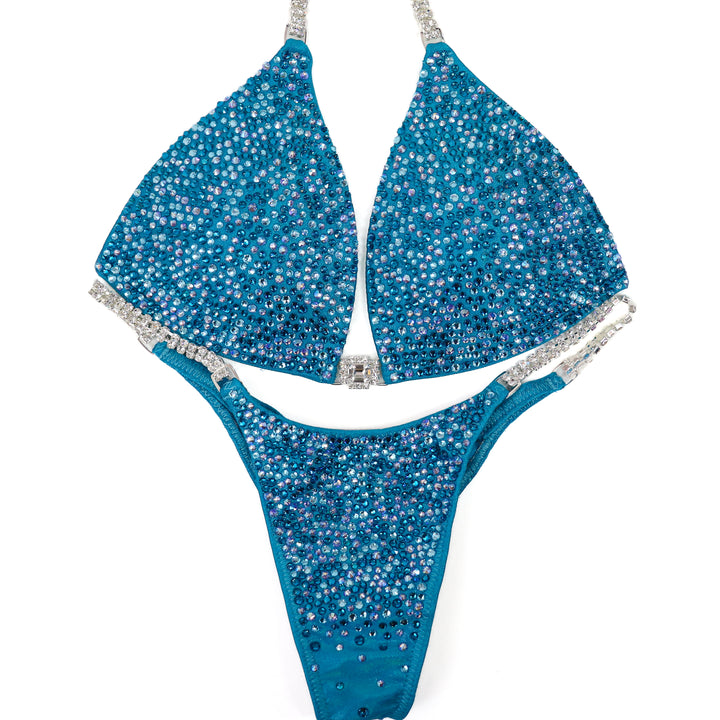 QS ST: Lauren's Turquoise Radiance. Medium Molded/Pro.  Angel Competition BikinisThe best NPC Competition Suits for the Bikini Division, Fit Model Division Suits, and bodybuilding suits.