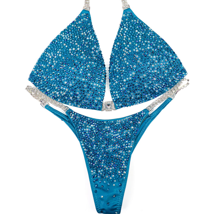 QS ST: Ocean Water Radiance. Medium Molded/Pro.  Angel Competition BikinisThe best NPC Competition Suits for the Bikini Division, Fit Model Division Suits, and bodybuilding suits.