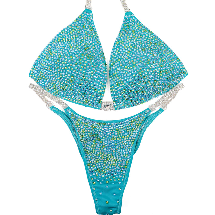 QS ST: Peridot AB Radiance. Medium Molded/Pro.  Angel Competition BikinisThe best NPC Competition Suits for the Bikini Division, Fit Model Division Suits, and bodybuilding suits.