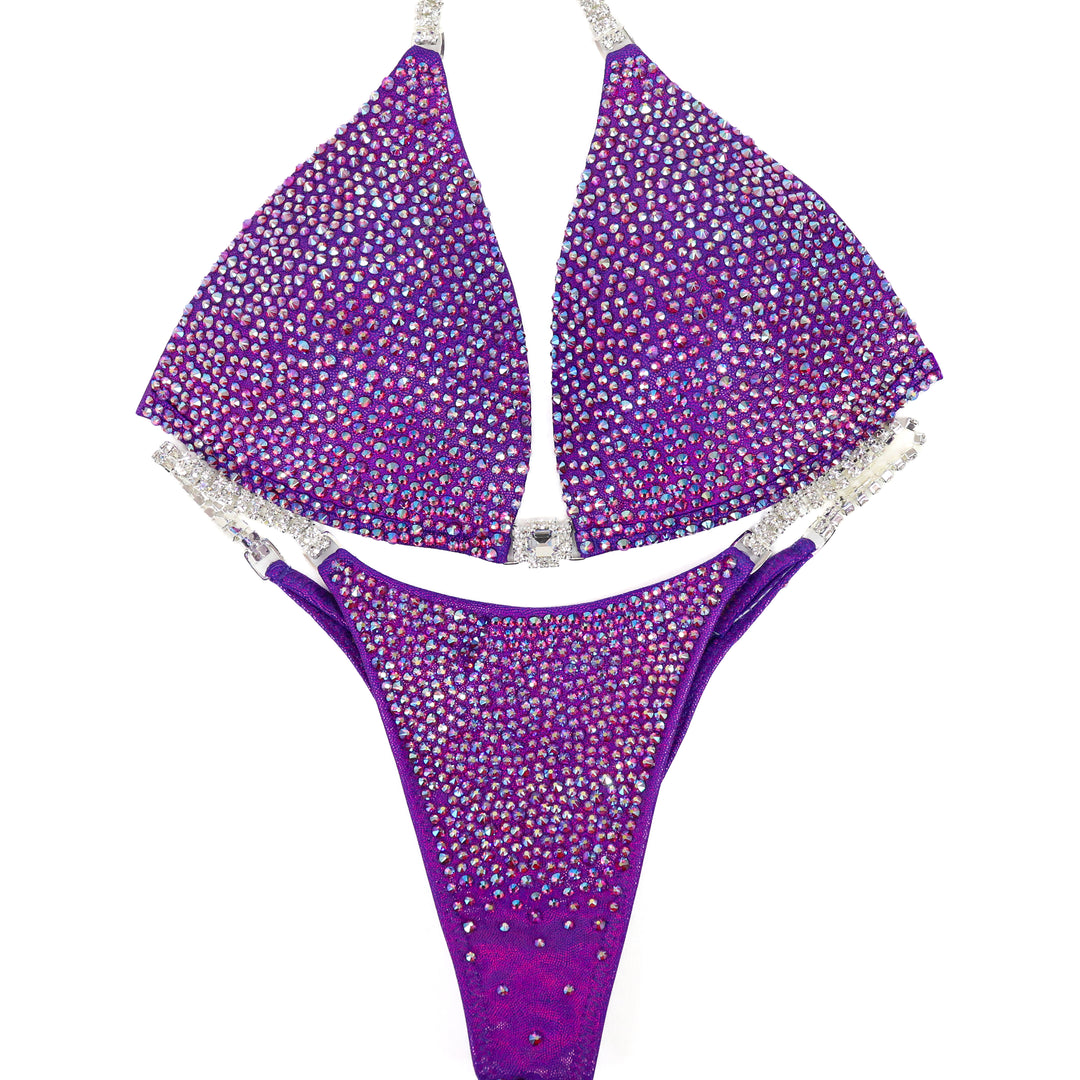 QS ST: Purple Fuchsia AB Radiance. Medium Molded/Pro.  Angel Competition BikinisThe best NPC Competition Suits for the Bikini Division, Fit Model Division Suits, and bodybuilding suits.