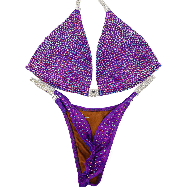 QS ST: Purple Fuchsia AB Radiance. Medium Molded/Pro.  Angel Competition BikinisThe best NPC Competition Suits for the Bikini Division, Fit Model Division Suits, and bodybuilding suits.
