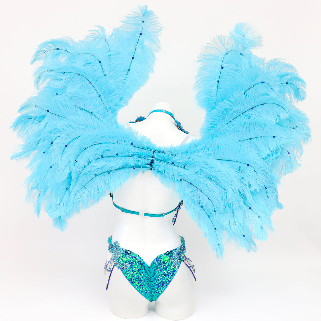 QS ST: Couture Angel Wings/Crystalized Aqua.  Angel Competition BikinisThe best NPC Competition Suits for the Bikini Division, Fit Model Division Suits, and bodybuilding suits.