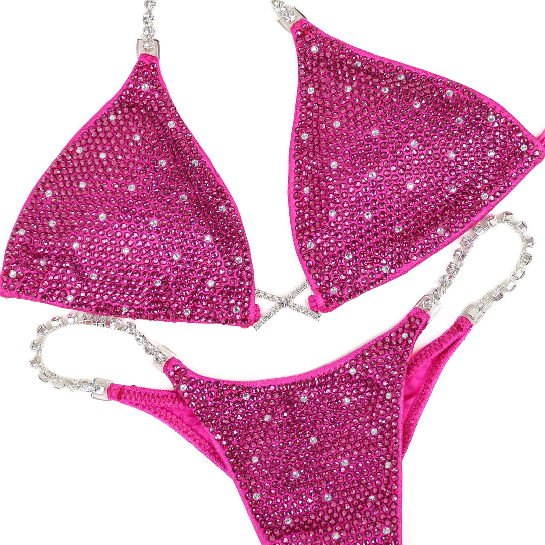 QS ST: Angel Shimmer. Hologram Pink. Small/Pro.  Angel Competition BikinisThe best NPC Competition Suits for the Bikini Division, Fit Model Division Suits, and bodybuilding suits.