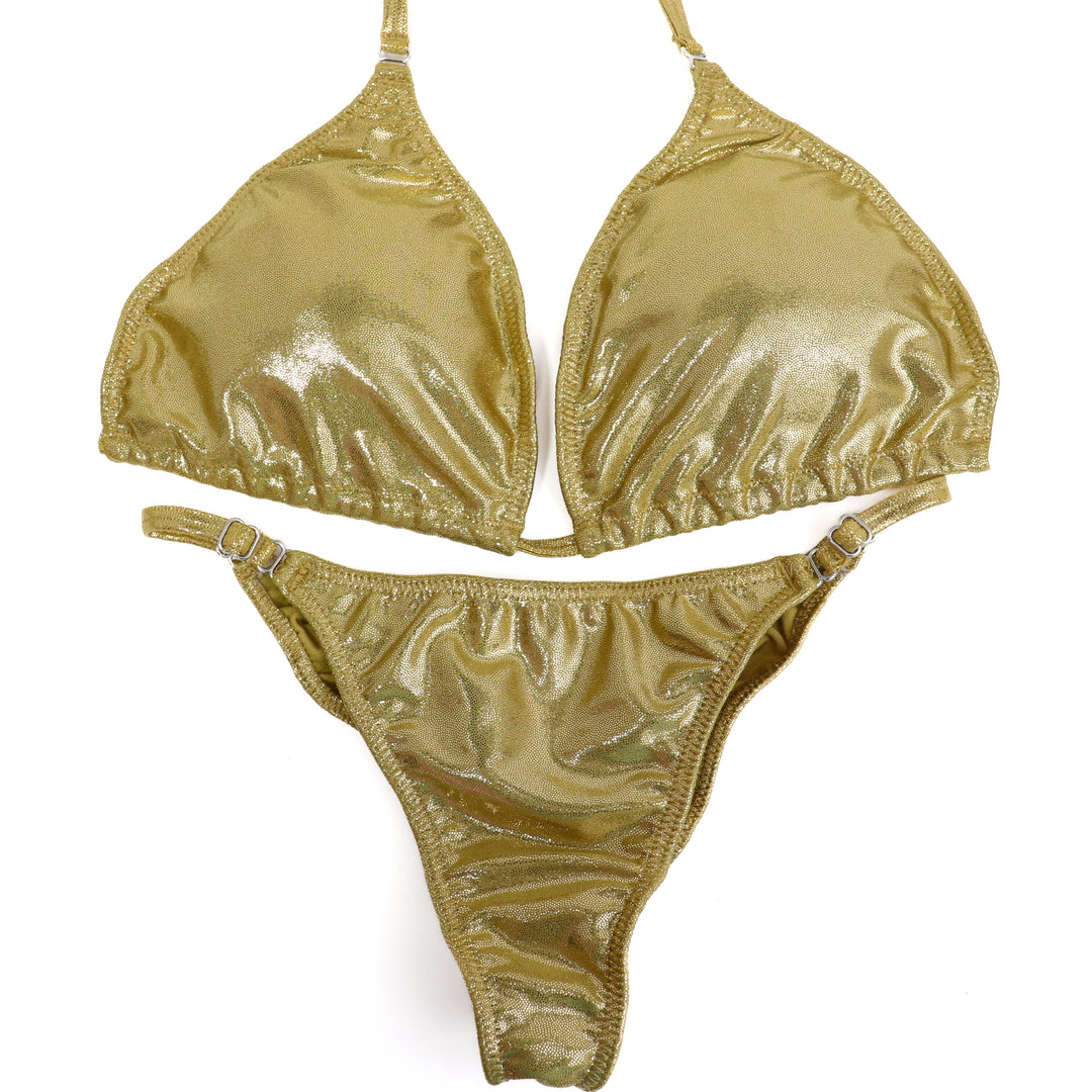 QS ST: Hologram Gold Fit Model Suit. Large/Fit Model 1.  Angel Competition BikinisThe best NPC Competition Suits for the Bikini Division, Fit Model Division Suits, and bodybuilding suits.