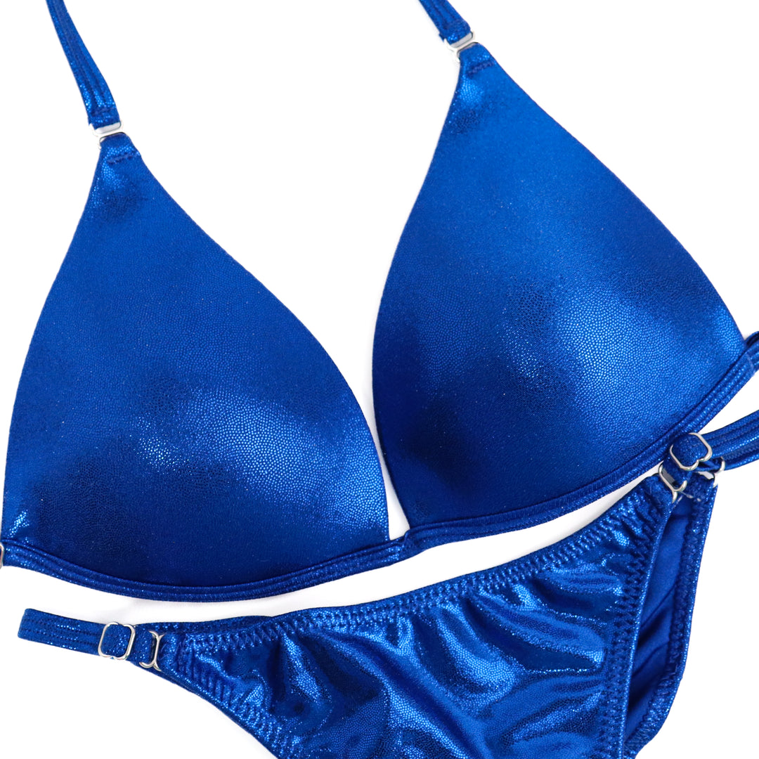 QS ST: Hologram Electric Blue Fit Model Suit. Small Molded/Fit Model 1.  Angel Competition BikinisThe best NPC Competition Suits for the Bikini Division, Fit Model Division Suits, and bodybuilding suits.