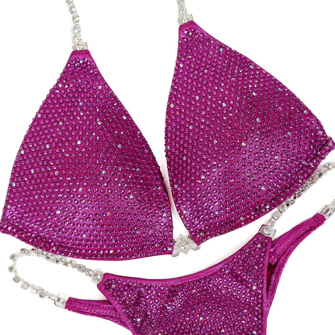 QS ST: Angel Shimmer. Hologram Mulberry. Medium Molded/Micro with Petite Rise.  Angel Competition BikinisThe best NPC Competition Suits for the Bikini Division, Fit Model Division Suits, and bodybuilding suits.