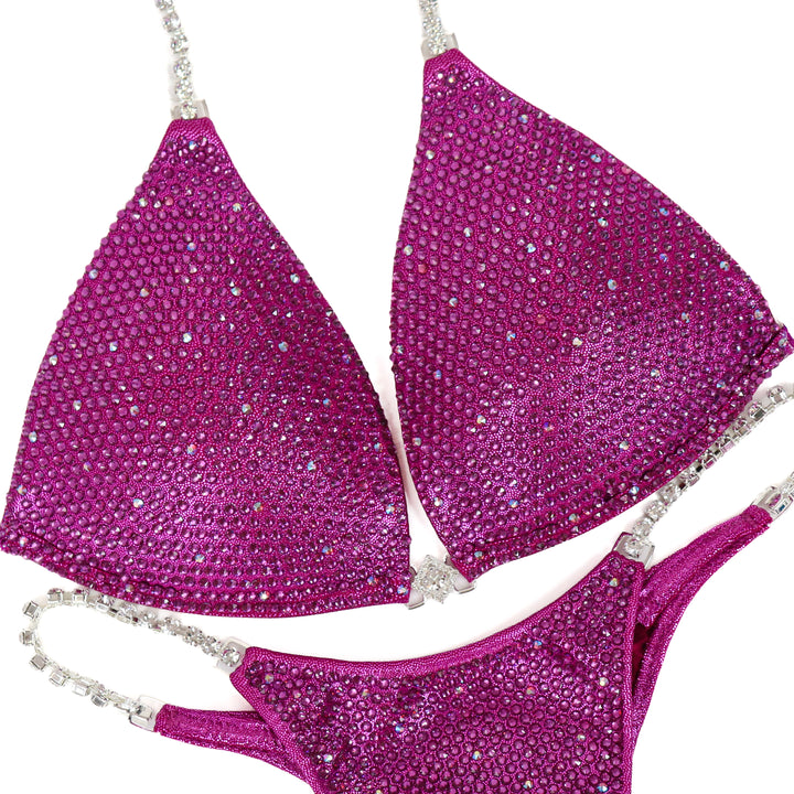 QS ST: Angel Shimmer. Hologram Mulberry. Medium Molded/Micro with Petite Rise.  Angel Competition BikinisThe best NPC Competition Suits for the Bikini Division, Fit Model Division Suits, and bodybuilding suits.