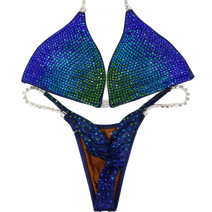 QS ST: Casey's Jungle Cascade. Medium/Pro.  Angel Competition BikinisThe best NPC Competition Suits for the Bikini Division, Fit Model Division Suits, and bodybuilding suits.