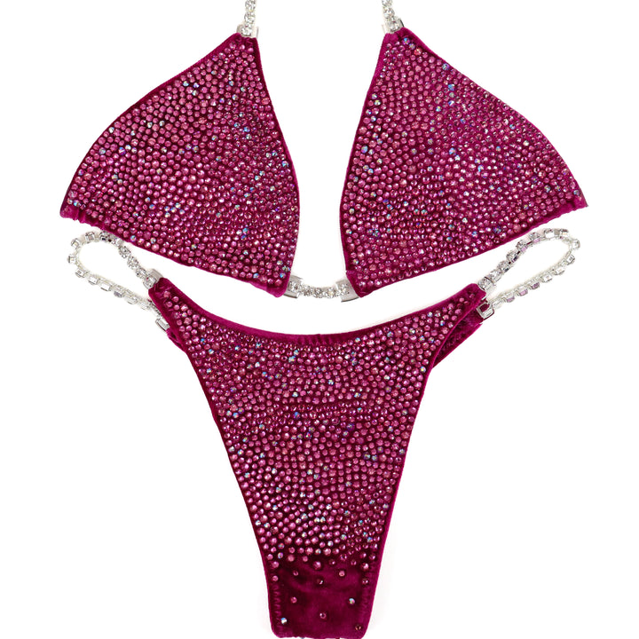 QS ST: Crystal Radiance. Velvet Magenta. Small/Micro with Modest Rise.  Angel Competition BikinisThe best NPC Competition Suits for the Bikini Division, Fit Model Division Suits, and bodybuilding suits.