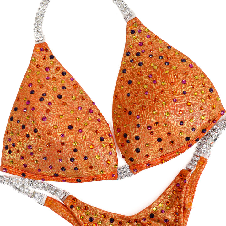 QS ST: Angel Dust. Hologram Orange. Small Molded/Pro.  Angel Competition BikinisThe best NPC Competition Suits for the Bikini Division, Fit Model Division Suits, and bodybuilding suits.