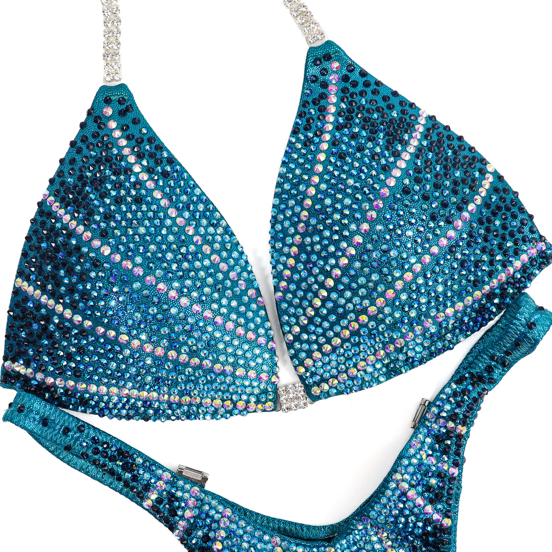 Teal Galaxy  Angel Competition BikinisThe best NPC Competition Suits for the Bikini Division, Fit Model Division Suits, and bodybuilding suits.