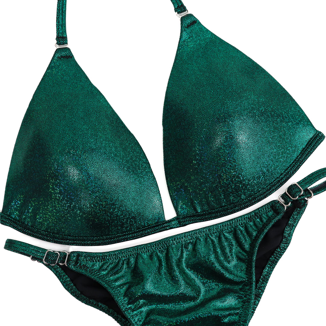 QS ST: Hologram Emerald Fit Model Suit. Medium Molded/Fit Model 2.  Angel Competition BikinisThe best NPC Competition Suits for the Bikini Division, Fit Model Division Suits, and bodybuilding suits.