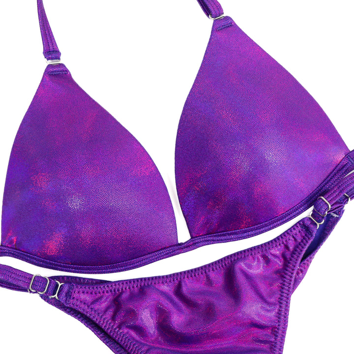 QS ST: Hologram Purple Fit Model Suit. Small Molded/Fit Model 1.  Angel Competition BikinisThe best NPC Competition Suits for the Bikini Division, Fit Model Division Suits, and bodybuilding suits.
