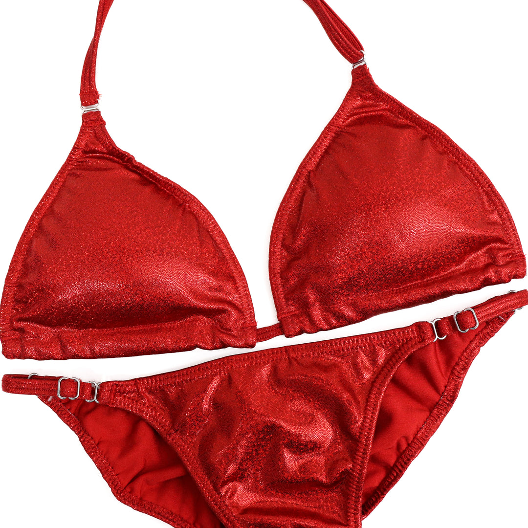 QS ST: Hologram Red Fit Model Suit. Medium/Fit Model 1.  Angel Competition BikinisThe best NPC Competition Suits for the Bikini Division, Fit Model Division Suits, and bodybuilding suits.
