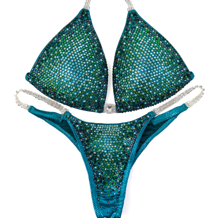 QS ST: Turtle Teal Nova. Medium Molded/Pro.  Angel Competition BikinisThe best NPC Competition Suits for the Bikini Division, Fit Model Division Suits, and bodybuilding suits.